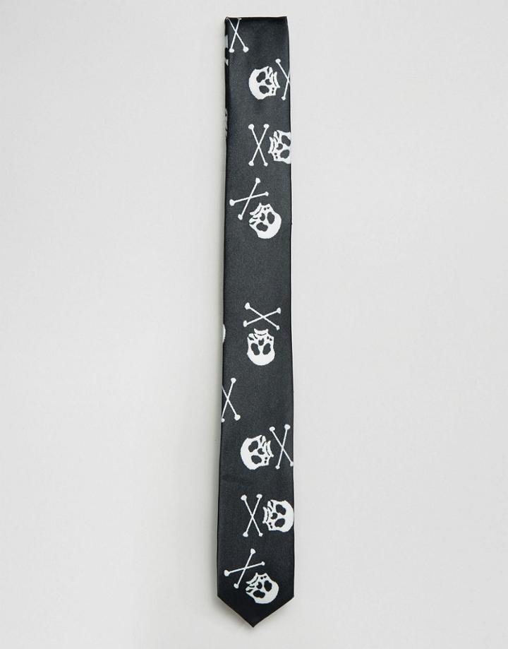 Ssdd Halloween Skull Tie - Black