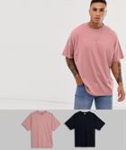Asos Design 2 Pack Oversized T-shirt With Crew Neck Save