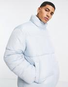 Topman Recycled Puffer Jacket In Light Blue-blues