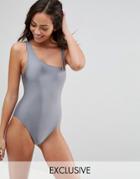And Co Strappy One Shoulder Swimsuit - Silver