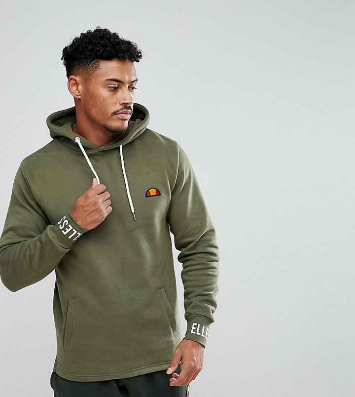 Ellesse Oversized Hoodie With Logo Cuff In Green - Green