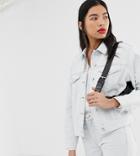 Mango Bleach Oversized Denim Jacket In Light Blue - Blue