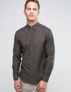 Selected Homme Long Sleeve Smart Shirt In 100% Cotton - Gray
