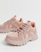 Asos Design Drone Chunky Sneakers In Pink - Pink
