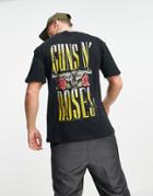 Jack & Jones Originals Relaxed Fit T-shirt With Guns N' Roses Back Print In Black