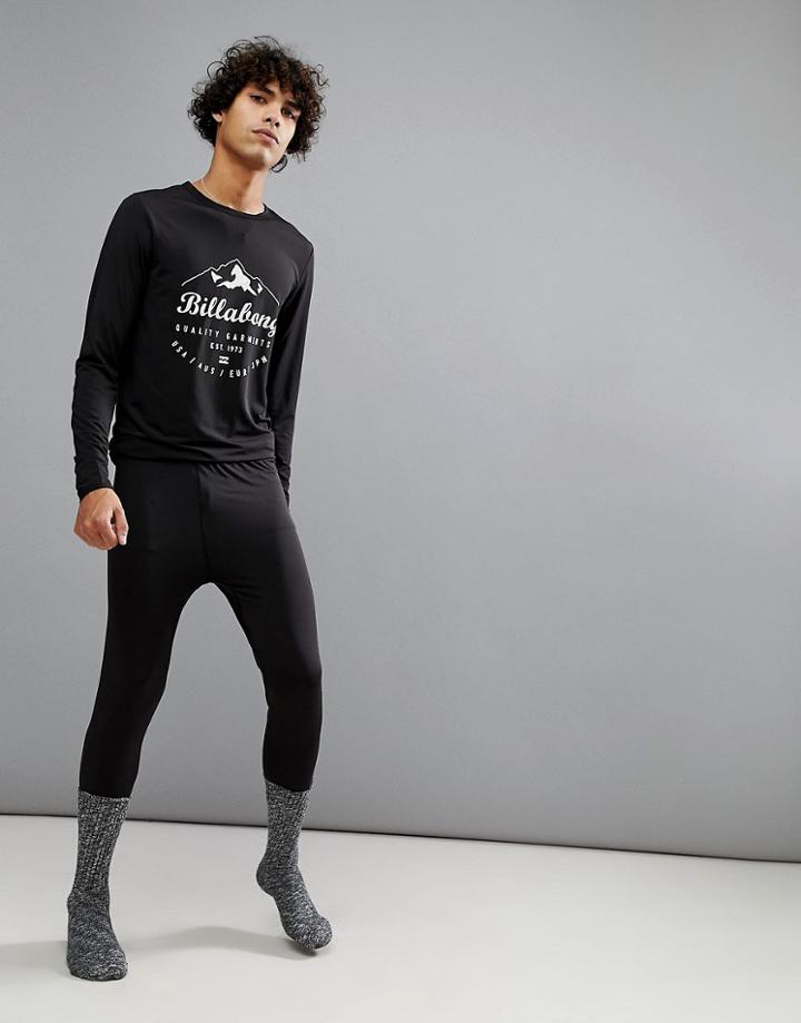 Billabong Operator Thermal Tights In Black - Black