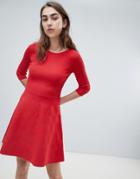 Max & Co Knitted Skater Dress - Red