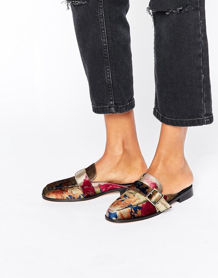 Asos Miki Velvet Loafer Mules - Multi