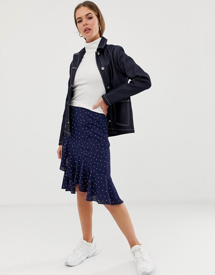 In The Style Billie Faiers Polka Dotruffle Wrap Skirt - Multi