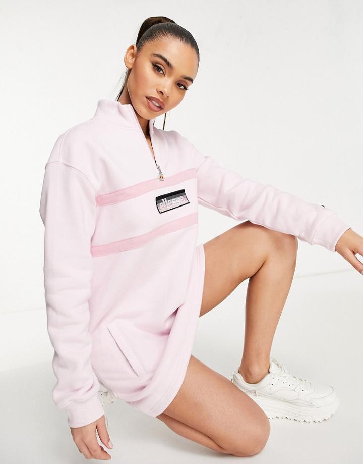 Ellesse Half Zip Dress In Pink