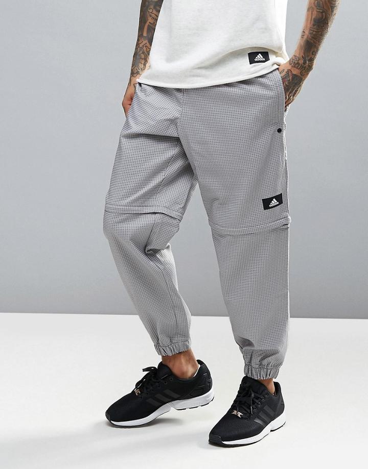 Adidas Training Bubble Check Joggers - Gray