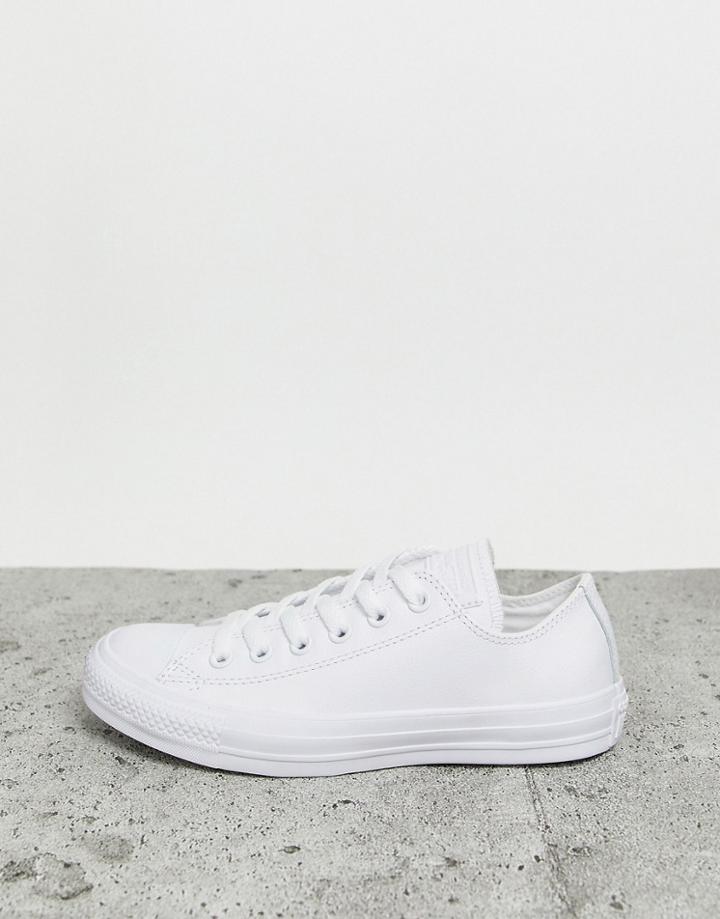 Converse Chuck Taylor All Star Ox Leather Sneakers In White Mono