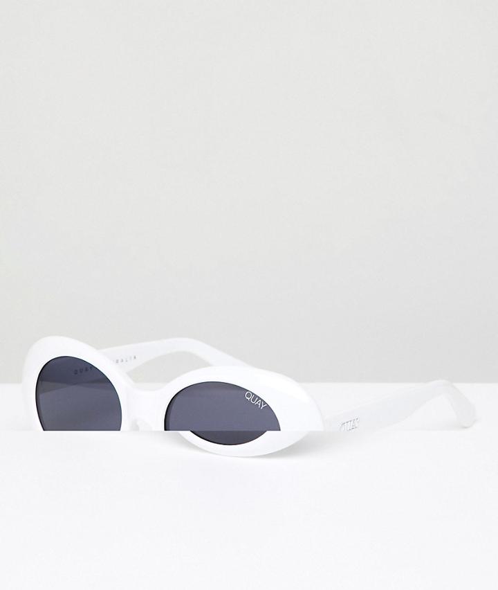 Quay Australia X Sofia Richie Frivolous Cat Eye Sunglasses In White - White