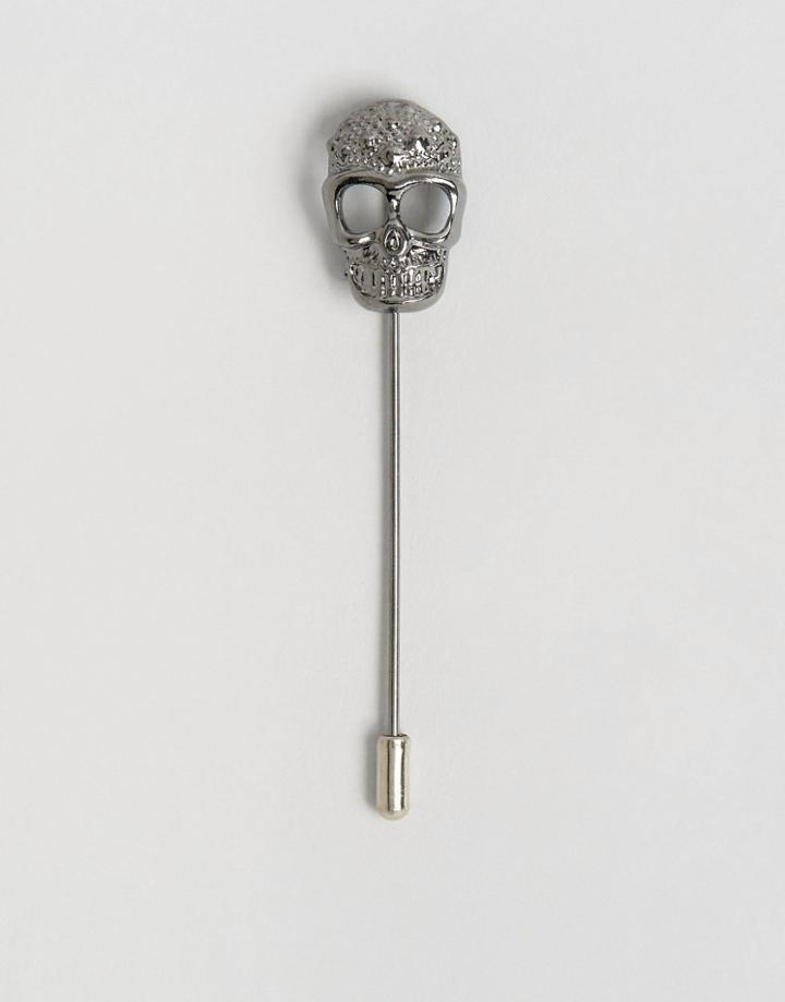 Designb Skull Tie Pin - Silver