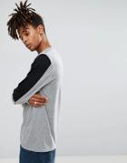 Asos Long Sleeve T-shirt With Contrast Panel - Multi