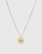 Designb London Embossed Shell Coin Pendant Necklace-gold