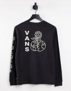 Vans Flo Rez Long Sleeve Back Print T-shirt In Black