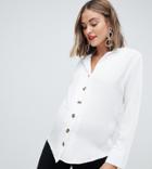 New Look Maternity Button Through Shirt In White - White