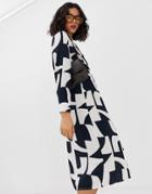 Vero Moda Bold Abstract Wrap Midi Dress-white