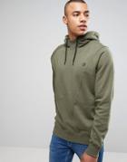Jack & Jones Core Overhead Hoodie With Asymmetrical Seam Detail - Green