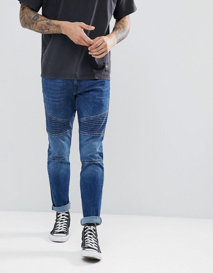 Esprit Skinny Fit Biker Jeans - Blue