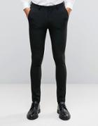 Asos Wedding Super Skinny Suit Trousers In Black - Black