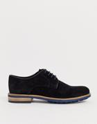 Siliver Street Suede Derby Lace Up Shoe In Black