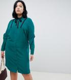 Junarose Button Detail Tea Dress - Green