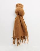 Boardmans Super Fluffy Recycled Yarn Scarf In Camel-neutral