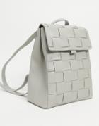 Claudia Canova Weave Backpack In Gray-grey