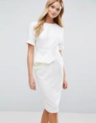 Asos Textured Wiggle Dress - White
