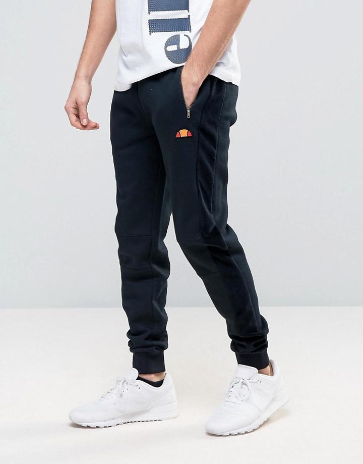 Ellesse Skinny Joggers With Velour Panel - Black