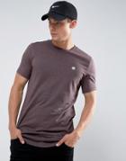 Le Breve Logline Curved Hem Marl T-shirt - Purple