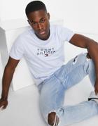 Tommy Hilfiger Stacked Chest Logo T-shirt In Blue
