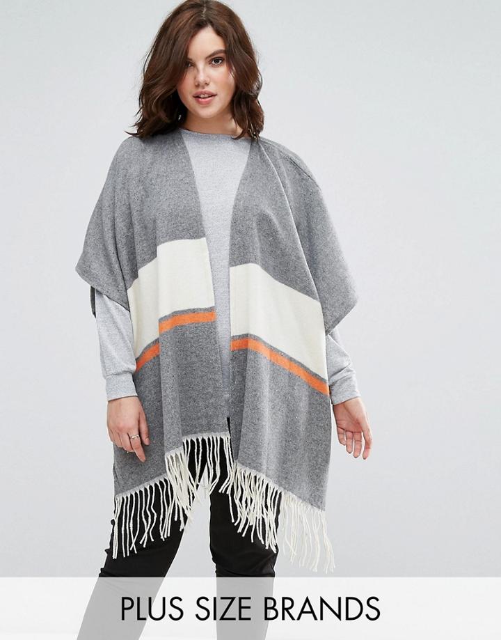 Elvi Gray Poncho - Gray