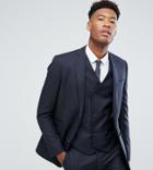 Asos Tall Slim Suit Jacket In Navy 100% Wool