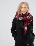 Only Printed Scarf - Pink