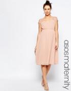 Asos Maternity Kate Lace Midi Dress - Pink