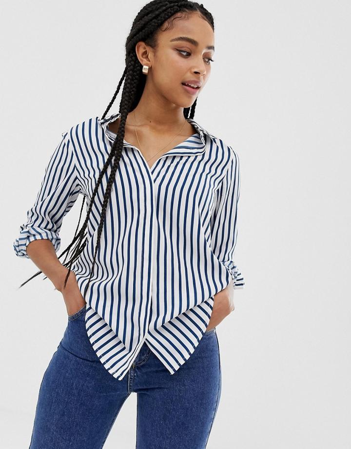 Brave Soul Pattie Stripe Shirt - Navy