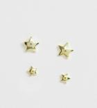 Kingsley Ryan Sterling Silver Gold Plated Star Stud Earrings - 2 Pack