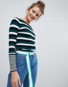 Jdy Stripe Ribbed Sweater-multi