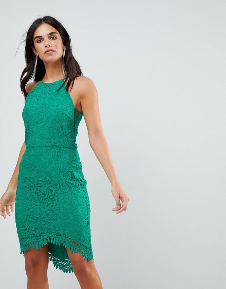 Adelyn Rae Louise Fishtail Sheath Lace Dress - Green