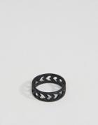 Asos Arrow Cut Out Ring In Matt Black - Black