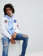 Alpha Industries Ma-1 Tt Nasa Reversible 2 Bomber Jacket Slim Fit In White/galaxy Print - White