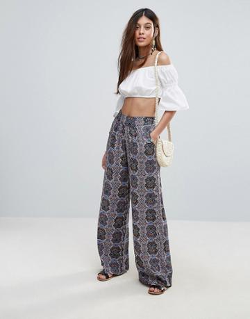 Valley Of The Dolls Flaxx Wide Leg Pants - Blue