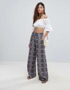 Valley Of The Dolls Flaxx Wide Leg Pants - Blue