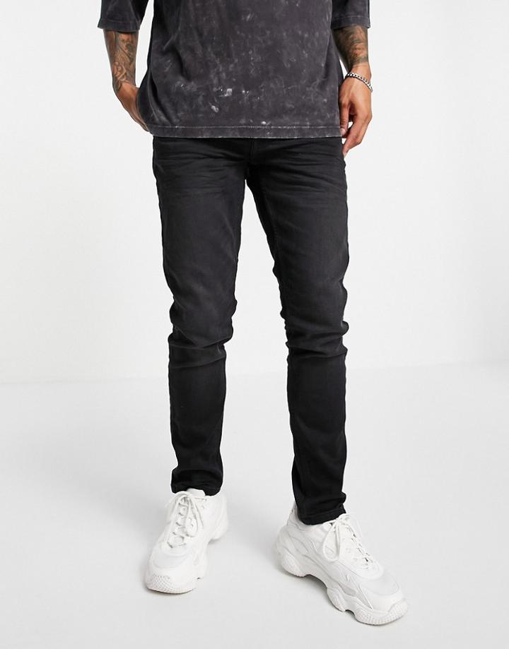 Only & Sons Slim Fit Jeans In Washed Black