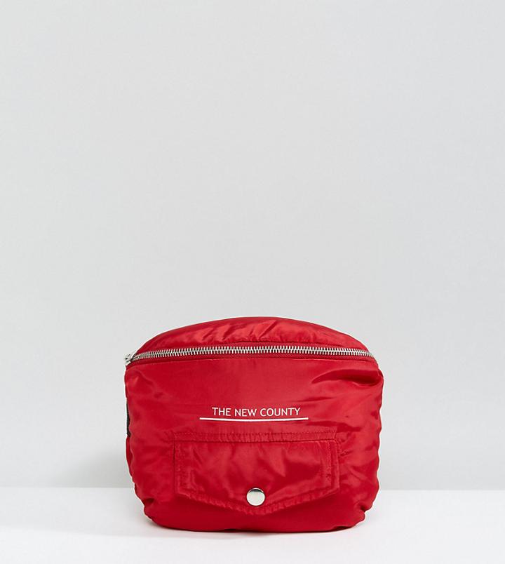 The New County Oversized Puffer Fanny Pack In Red - Red