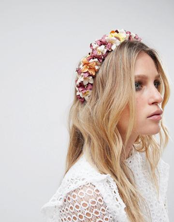Asos Design Statement Natural Bloom Headband - Multi