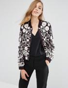 Needle & Thread Embroidery Motif Bomber - Purple